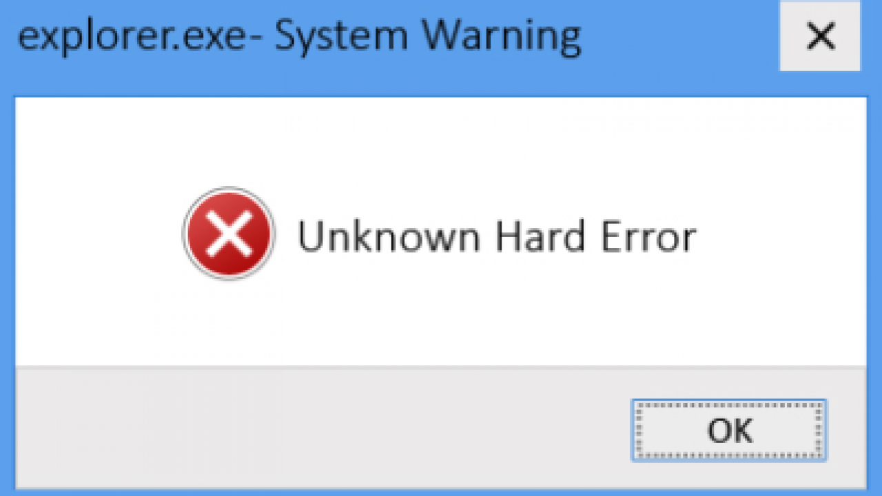 windows experience points unknown hardware error