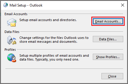 mail setup in outlook