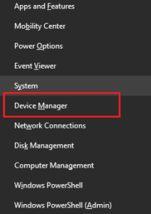 go to the device manager