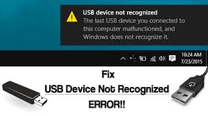 usb not recognised error