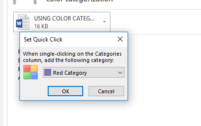 MS Outlook - Set Quick Click