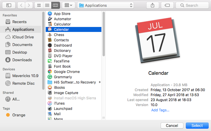 Set Calendar App