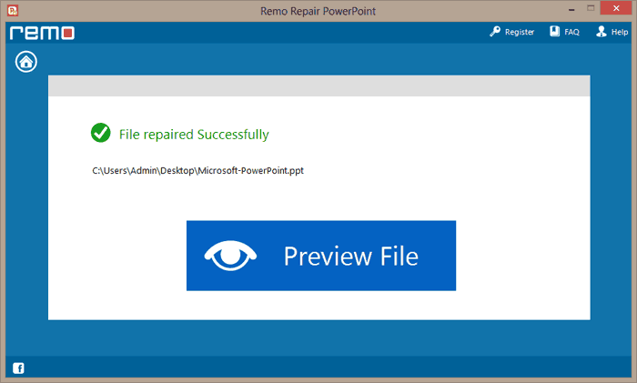 preview window of PowerPoint repair software