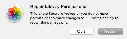 iPhoto returns error “this photo library is locked”