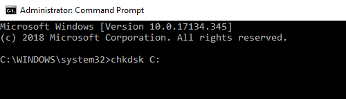Command Prompt - CHKDSK