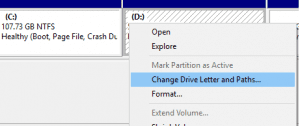click on USB flash drive and select change drive letter and paths option