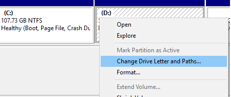 select change drive letter and paths
