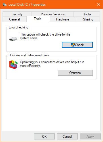 use error checking tool to fix RAW USB drive