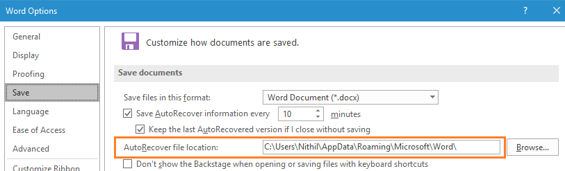 recover office files