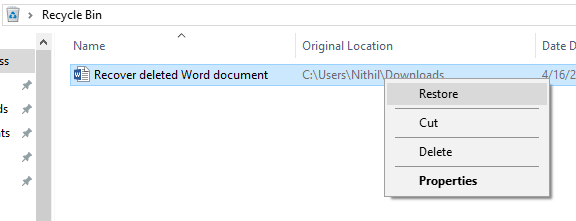 recover deleted word document