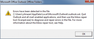 Errors Have Been Detected in the OST File