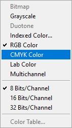 click on CMYK to convert RGB 
