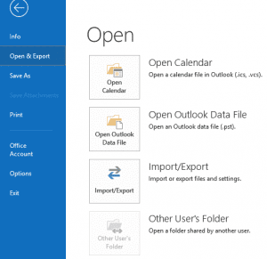 Open Outlook File to export/Import