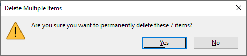permanently delete multiple items option
