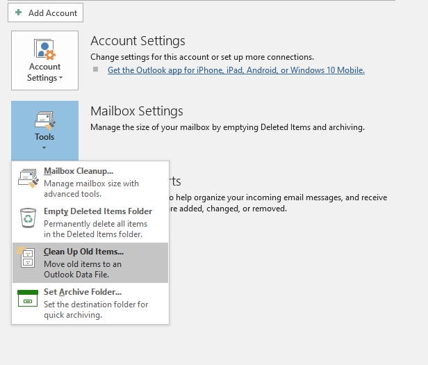 select cleanup on old items