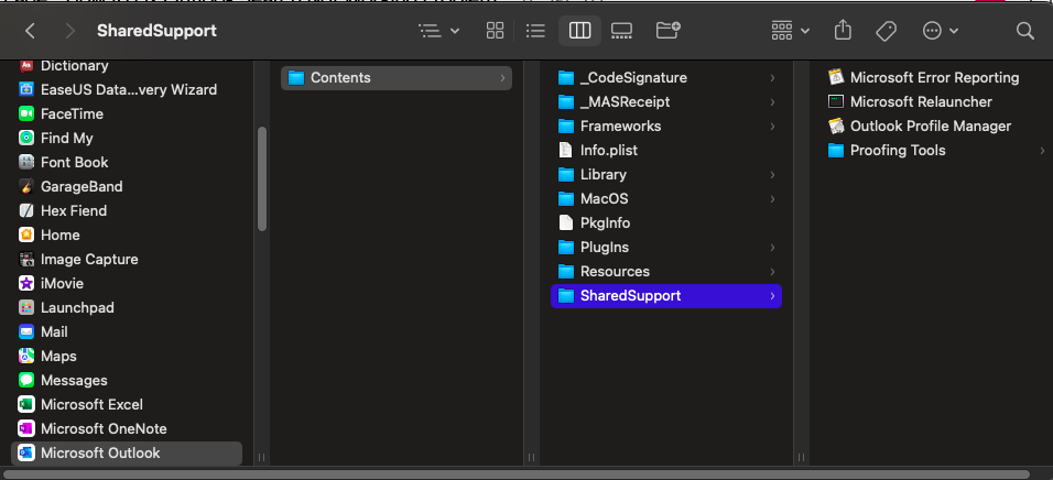 choose the context menu and select sharedsupport folder