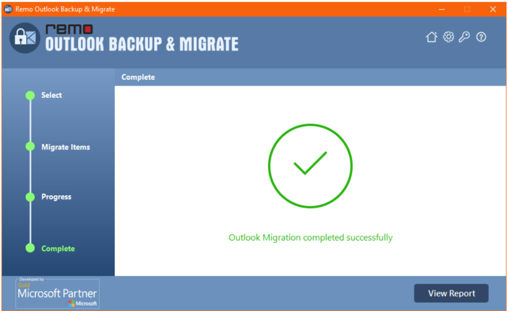 Outlook Migration Completed Successfully