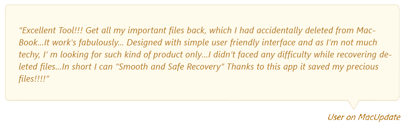 testimonial of the software that has helped a user to efficiently recover files from your Mac