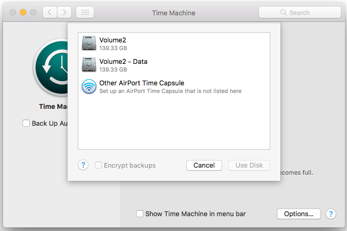 connect Time Machine backup drive to recover deleted files from SD card on Mac