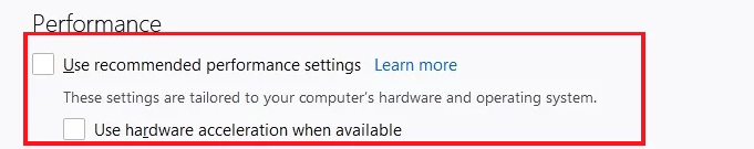 disable hardware acceleration on Firefox c