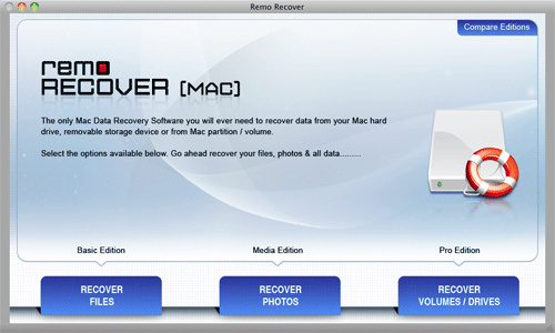 Remo Recover Mac Main Screen