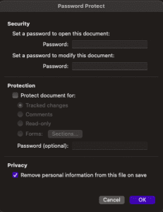Protect with password