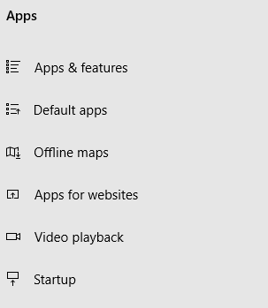apps and features