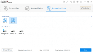 click on recover partitions select the drive and hit scan buttonto recover data from unallocated hard drive