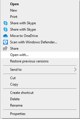 use of Open with option to fix file association error in PowerPoint