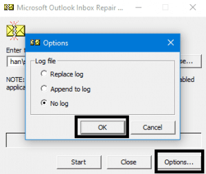 a new log file is created during the Outlook data file