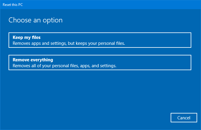 Reset This PC on Windows 10/8/7