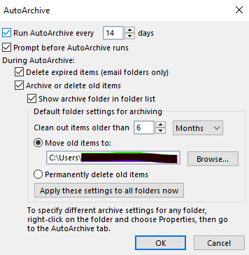 Autoarchive mails to reduce mailbox size