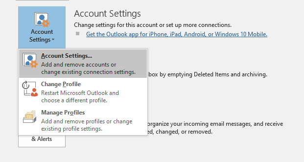 click on account settings