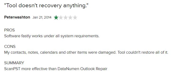 DataNumen PST Repair Review 