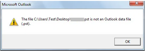 pst is not an outlook data file