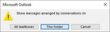 Window pops up asking us to select the folder we want to apply the conversation view to.
