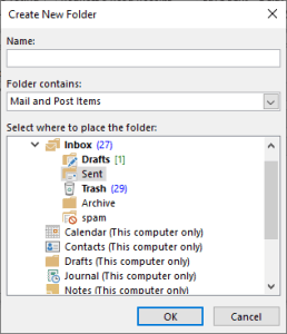 select a name and choose folder contents and click ok