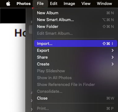 click on import