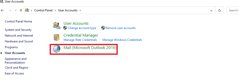 method 1 to fix outlook cannot send email error