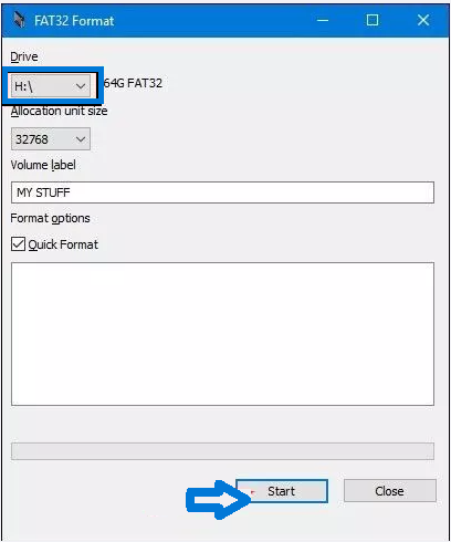 FAT32 Format tool to format SD card