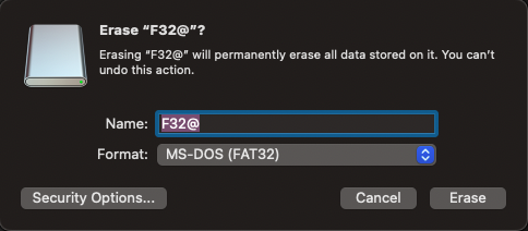 Change SD card format to FAT32 on mac