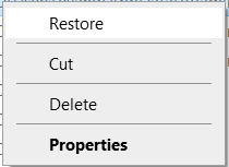 click on the restore button to restore files from the recycle bin