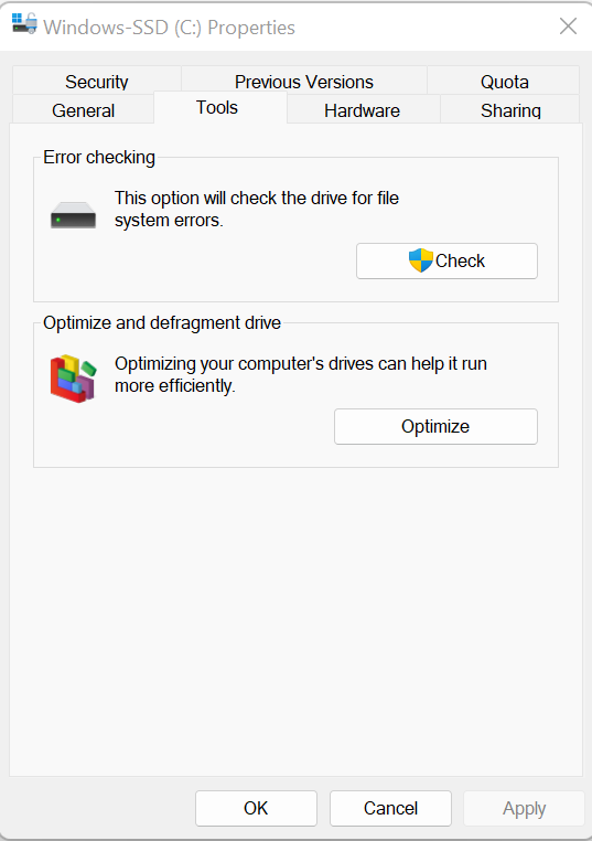 run the check scan on c drive to fix the error code