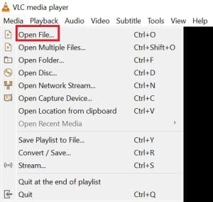 Select Open File to fix unsupported video codec