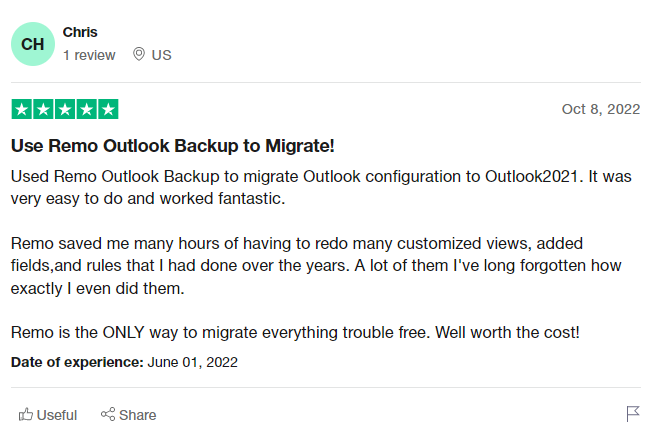remo-outlook-backup-and-migrate-trustpilot-review