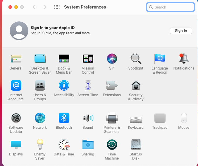 Click on system preference to fix play Youtube on Mac