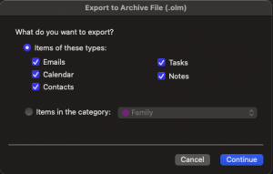 export to Archive File