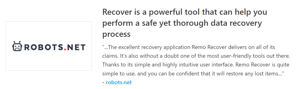 Remo recover review by robots.net