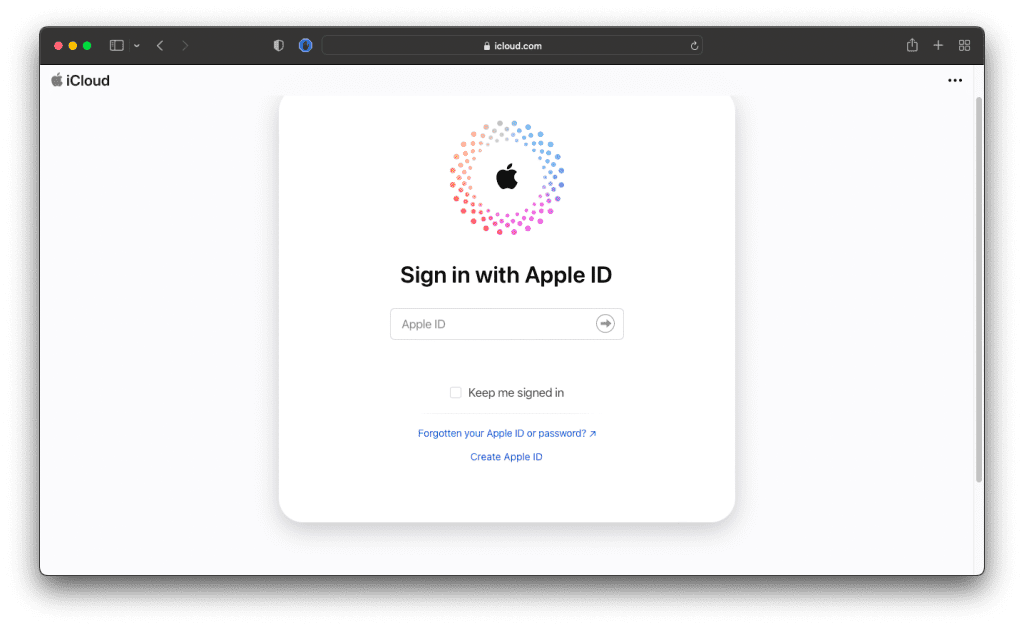 sign in iCloud