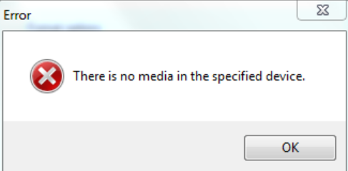 there is no specified media error 